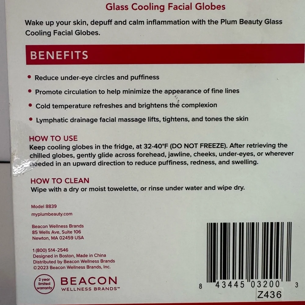 Plum Beauty Blue Glass Cooling Facial Globes - Picture 3 of 4